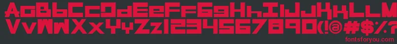 RasegplBold Font – Red Fonts on Black Background