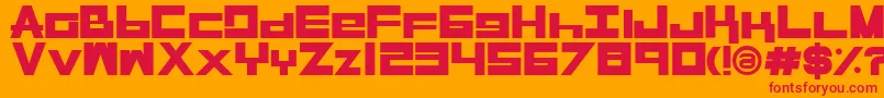 RasegplBold Font – Red Fonts on Orange Background