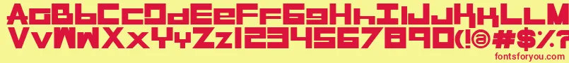 RasegplBold-fontti – punaiset fontit keltaisella taustalla