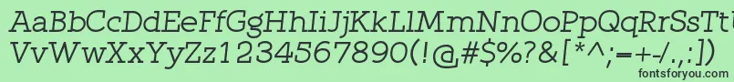 QlarendonItalic Font – Black Fonts on Green Background