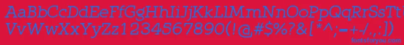 QlarendonItalic-fontti – siniset fontit punaisella taustalla