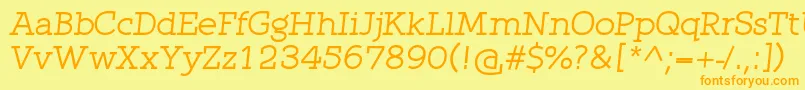 QlarendonItalic Font – Orange Fonts on Yellow Background