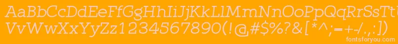 QlarendonItalic Font – Pink Fonts on Orange Background