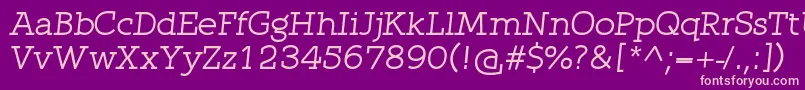 QlarendonItalic Font – Pink Fonts on Purple Background