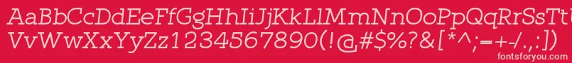 QlarendonItalic-Schriftart – Rosa Schriften auf rotem Hintergrund