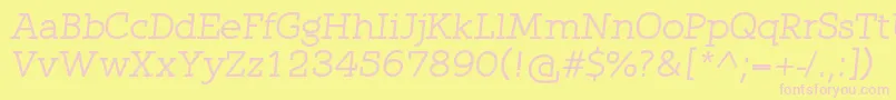 QlarendonItalic Font – Pink Fonts on Yellow Background