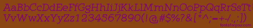 QlarendonItalic Font – Purple Fonts on Brown Background