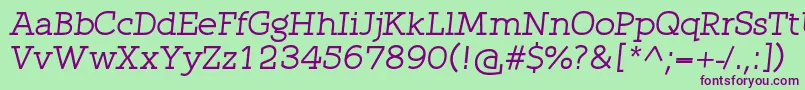 QlarendonItalic Font – Purple Fonts on Green Background