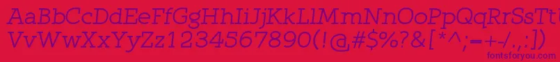 QlarendonItalic Font – Purple Fonts on Red Background