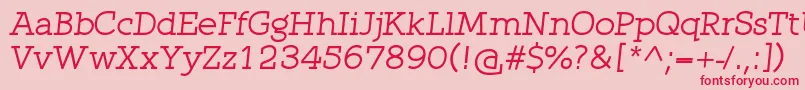 QlarendonItalic Font – Red Fonts on Pink Background