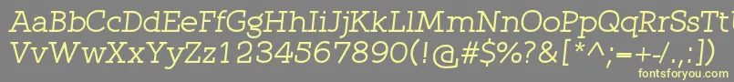 QlarendonItalic Font – Yellow Fonts on Gray Background