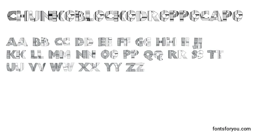 A fonte Chunkoblockodroppocapo – alfabeto, números, caracteres especiais