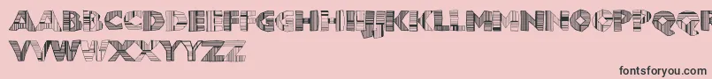 Chunkoblockodroppocapo-Schriftart – Schwarze Schriften auf rosa Hintergrund