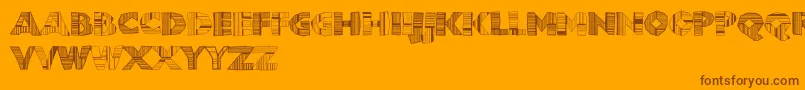 Chunkoblockodroppocapo Font – Brown Fonts on Orange Background