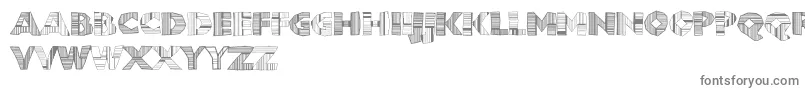 Chunkoblockodroppocapo-fontti – harmaat kirjasimet valkoisella taustalla