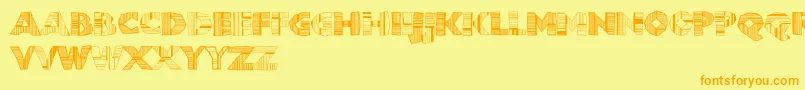 Chunkoblockodroppocapo Font – Orange Fonts on Yellow Background