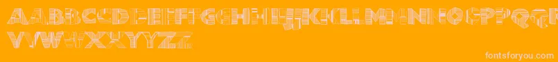 Chunkoblockodroppocapo Font – Pink Fonts on Orange Background