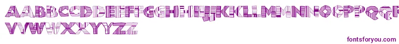 Chunkoblockodroppocapo-Schriftart – Violette Schriften auf weißem Hintergrund