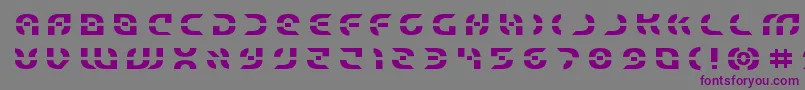 フォントStarfightertitle – 紫色のフォント、灰色の背景