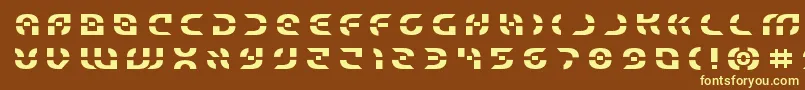 Starfightertitle-fontti – keltaiset fontit ruskealla taustalla