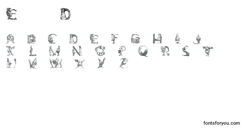Czcionka ElfabetDecorative – alfabet, cyfry, specjalne znaki
