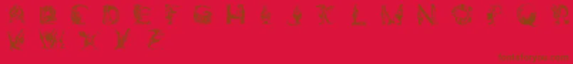 ElfabetDecorativeフォントについての詳細 フォントElfabetDecorative – 赤い背景に茶色の文字
