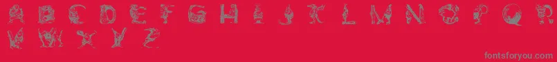 ElfabetDecorative Font – Gray Fonts on Red Background