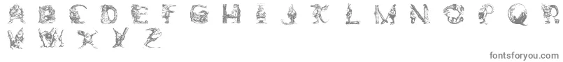 ElfabetDecorative-Schriftart – Graue Schriften auf weißem Hintergrund