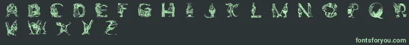 Weitere Informationen zur ElfabetDecorative-Schriftart ElfabetDecorative-Schriftart – Grüne Schriften auf schwarzem Hintergrund