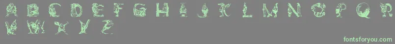 Шрифт ElfabetDecorative – зелёные шрифты на сером фоне