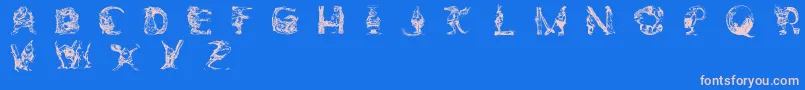 More about ElfabetDecorative Font ElfabetDecorative Font – Pink Fonts on Blue Background