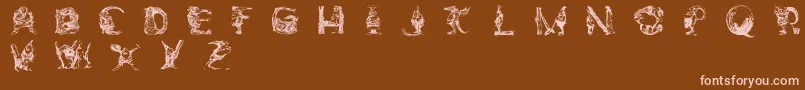 ElfabetDecorative Font – Pink Fonts on Brown Background