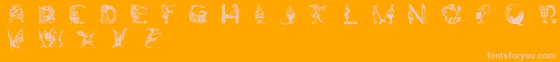 ElfabetDecorativeフォントについての詳細 フォントElfabetDecorative – オレンジの背景にピンクのフォント