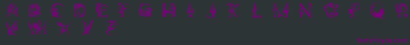 ElfabetDecorative-Schriftart – Violette Schriften auf schwarzem Hintergrund