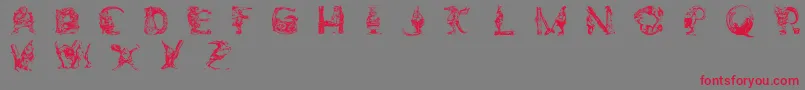 ElfabetDecorative Font – Red Fonts on Gray Background