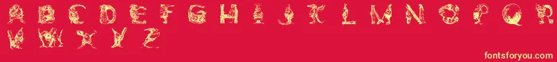 Więcej informacji o czcionce ElfabetDecorative Czcionka ElfabetDecorative – żółte czcionki na czerwonym tle