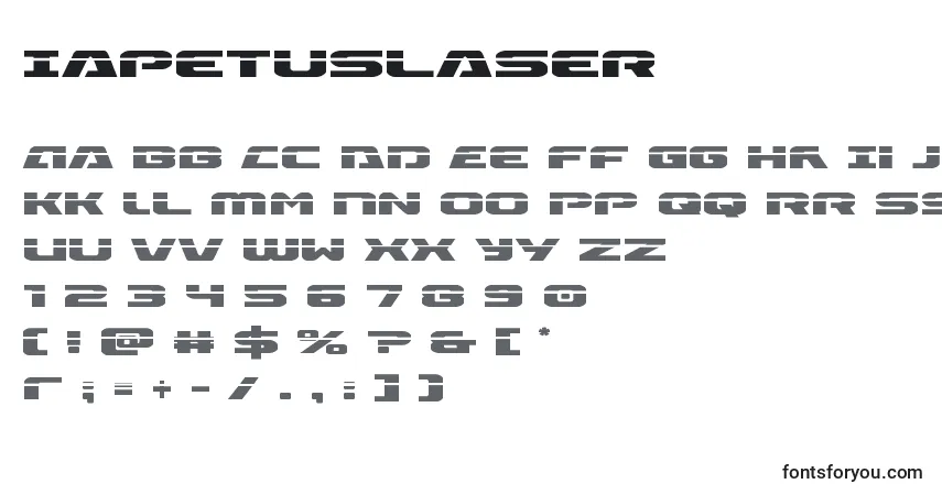 Czcionka Iapetuslaser – alfabet, cyfry, specjalne znaki
