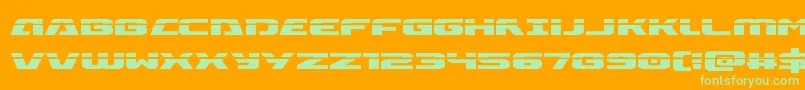 Iapetuslaser-fontti – vihreät fontit oranssilla taustalla