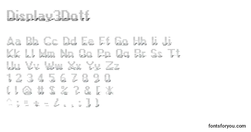 Police Display3Dotf - Alphabet, Chiffres, Caractères Spéciaux