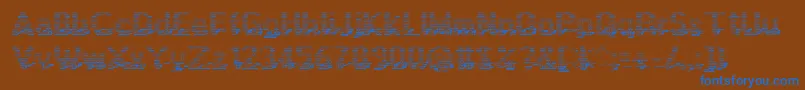 Display3Dotf Font – Blue Fonts on Brown Background