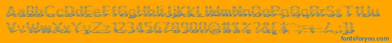 Display3Dotf Font – Blue Fonts on Orange Background