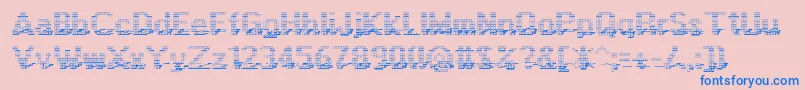 Display3Dotf Font – Blue Fonts on Pink Background