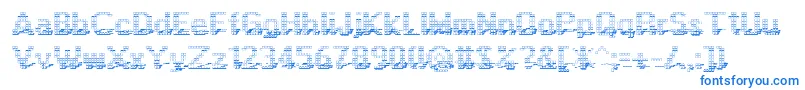 Display3Dotf-Schriftart – Blaue Schriften auf weißem Hintergrund