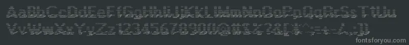 Display3Dotf-fontti – harmaat kirjasimet mustalla taustalla