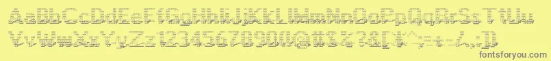 Display3Dotf-Schriftart – Graue Schriften auf gelbem Hintergrund