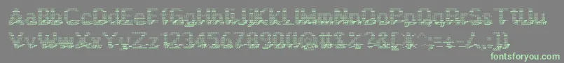Display3Dotf-fontti – vihreät fontit harmaalla taustalla