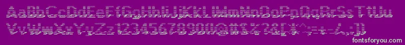 Display3Dotf-fontti – vihreät fontit violetilla taustalla