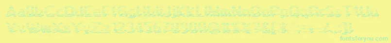 Display3Dotf Font – Green Fonts on Yellow Background