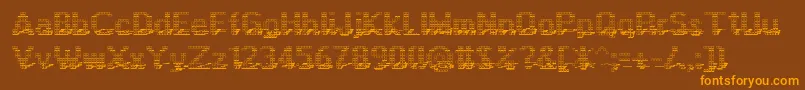 Display3Dotf Font – Orange Fonts on Brown Background