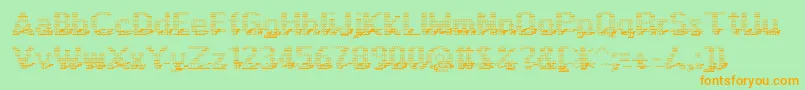 Display3Dotf Font – Orange Fonts on Green Background